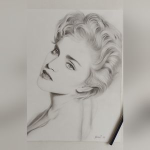 pencil drawing Madonna 80's